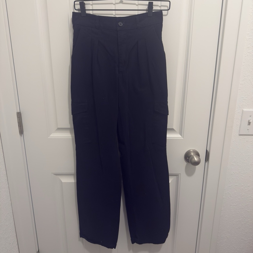 Pacsun Women's Cargo Trouser Pant Black Size XS Back Elastic Waist